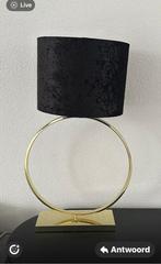 Ringlamp goudkleur met zwarte kap, Ophalen of Verzenden, Zo goed als nieuw, 50 tot 75 cm
