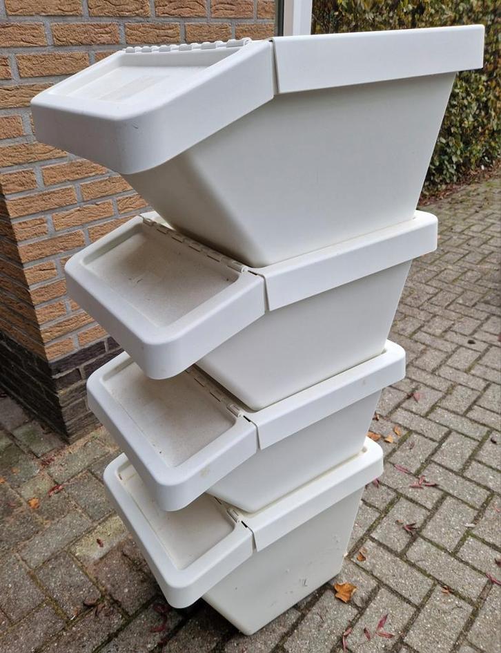 4x Sortera afvalbak met deksel, Doe-het-zelf en Verbouw, Kratten en Dozen, Gebruikt, Bak of Kist, Minder dan 35 cm, Ophalen