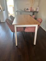 Houten Eettafel met Stoelen, Huis en Inrichting, Tafels | Eettafels, Ophalen, Gebruikt, 100 tot 150 cm, Eikenhout