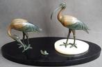 Om 1930 Art Deco Nouveau Groot Tafelstuk Beeld Ibis & Slak, Antiek en Kunst, Ophalen of Verzenden