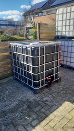 Gespoelde zwarte anti-alg IBC containers 1000L, Tuin en Terras, Regentonnen, Kunststof, 150 liter of meer, Zo goed als nieuw, Ophalen