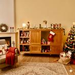 Teak dressoir Room-divider, Ophalen of Verzenden, 200 cm of meer, Metaal, Met deur(en)