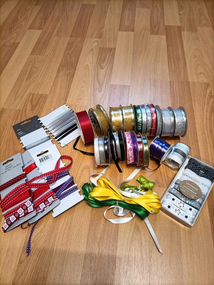 Grote partij sierlint, Hobby en Vrije tijd, Naaien en Fournituren, Gebruikt, Lint, Band of Elastiek, Ophalen of Verzenden