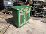 Groen Kastje met Gouden Accenten - Vintage Charme Meubelstuk, Antiek en Kunst, Ophalen