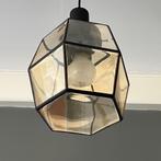 OPRUIMING jaren 70 hanglamp rookglas Glashütte Limburg, Wiener werkstatte, Gebruikt, Glashutte Limburg, Glas
