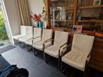 Witte leren eetkamerstoelen, Huis en Inrichting, Stoelen, Ophalen, Wit, Leer, Zo goed als nieuw