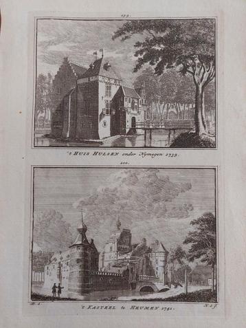199-200 / Hulsen / Heumen het Kasteel Kopergravure 1746 beschikbaar voor biedingen