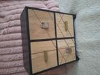 Klein kastje met 4 laatjes zwart met hout, Huis en Inrichting, Kasten | Overige, Ophalen, Gebruikt