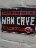 Leuk tekstbord 'Man Cave', Ophalen of Verzenden, Gebruikt, Overige onderwerpen, Speldje of Pin