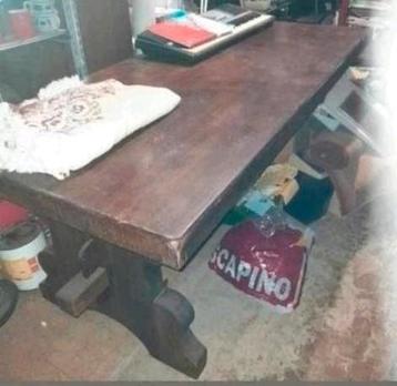 Zware kloostertafel of werkbank  beschikbaar voor biedingen