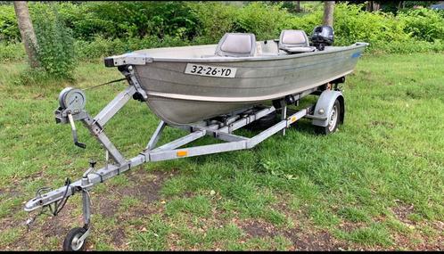 quicksilver 450 sf 15 pk Yamaha 4-takt complete set, Watersport en Boten, Vis- en Consoleboten, Gebruikt, 10 tot 30 pk, 3 tot 6 meter