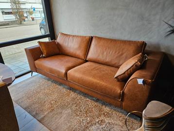 Bankstel bank "nova" vintage leder cognac haveco beschikbaar voor biedingen