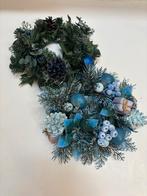 Vintage Kaarsenringen Set Blauw, Ophalen of Verzenden, Gebruikt