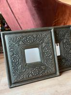 Brocante lijsten met spiegeltje 2 stuks, Antiek en Kunst, Ophalen of Verzenden