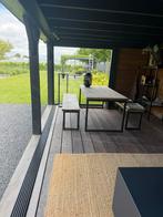 Eikenhouten Picknicktafel en banken, Ophalen, Gebruikt, Rechthoekig