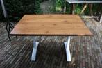 Leuke ideale tuintafel terrastafel metaal houtlook 120x80cm, Zo goed als nieuw, Ophalen