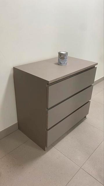 Ikea malm 3 lade kast krijtmatte