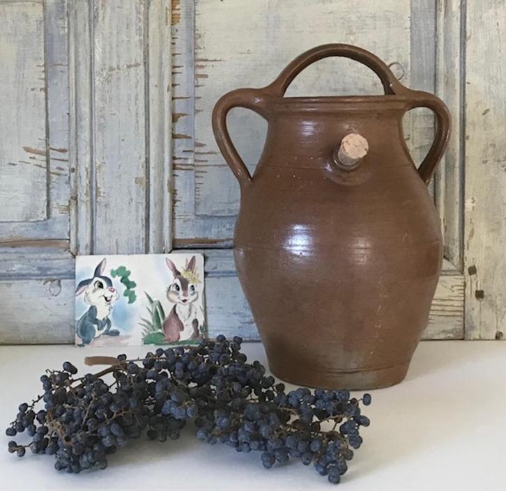 Grote Franse grès gargoulette waterkruik geglazuurd marron, Antiek en Kunst, Antiek | Keramiek en Aardewerk, Ophalen of Verzenden