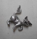 Zilveren massieve vintage hanger poes nr.1018, Verzenden, Zo goed als nieuw, Zilver, Dier