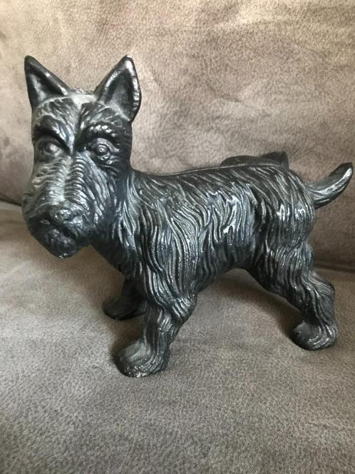 Vintage Hondje Gietijzer Schotse Terrier Deurstopper., Antiek en Kunst, Curiosa en Brocante, Ophalen of Verzenden
