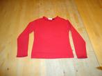 Effen rode longsleeve shirt met mooie randjes mt 122 (K354), Ophalen of Verzenden, Zo goed als nieuw, Meisje, Shirt of Longsleeve