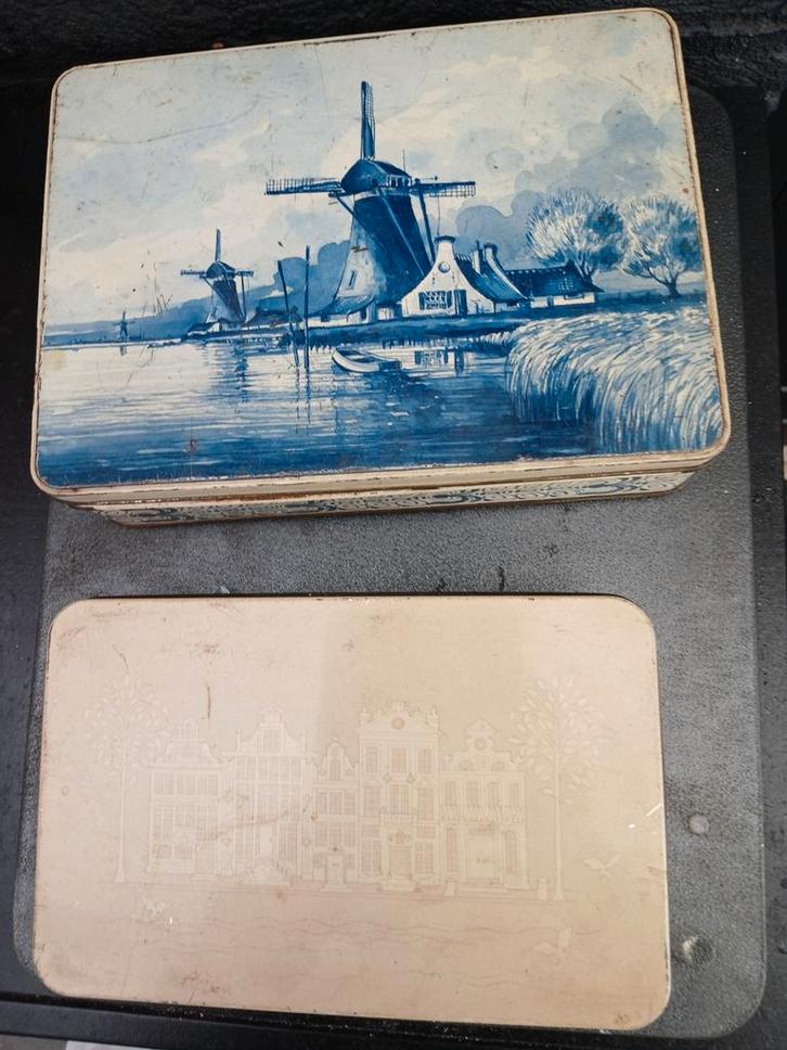 2   Vintage Koektrommels, Verzamelen, Blikken, Ophalen of Verzenden