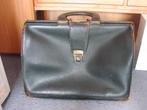 Vintage zwaar lederen 3-vaks aktentas, Sieraden, Tassen en Uiterlijk, Tassen | Schooltassen, Gebruikt, Bruin, Aktetas of Boekentas