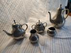 Tin koffie en thee set Tiel Real Dutch Pewter 5 delig antiek, Ophalen of Verzenden