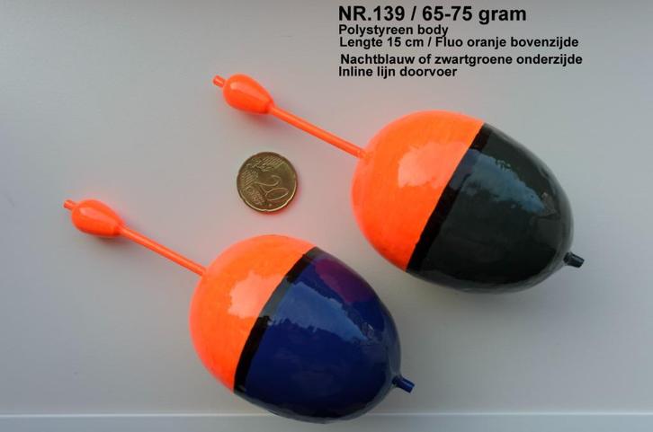 MEERVALDOBBER INLINE HANDBUILT NR. 139 / 65-75 gram, Watersport en Boten, Hengelsport | Roofvissen, Nieuw, Dobber of Lood, Ophalen of Verzenden