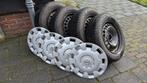 Winterbanden Opel Corsa 185/65R15 incl Opel wieldoppen, Auto-onderdelen, Banden en Velgen, Ophalen, Gebruikt, 15 inch, Banden en Velgen