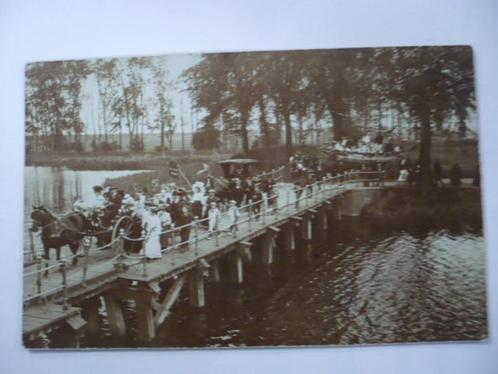 fotokaart leiden met veel mensen niet gelopen, Verzamelen, Ansichtkaarten | Nederland, Gelopen, Zuid-Holland, Voor 1920, Ophalen of Verzenden