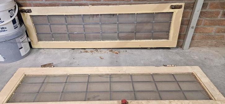Vintage Raampjes Glas in Lood - 32x120 cm (2 stuks), Doe-het-zelf en Verbouw, Deuren en Horren, Ophalen