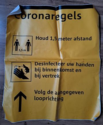 Sticker Corona regels 1.5 meter afstand volg de looprichting beschikbaar voor biedingen
