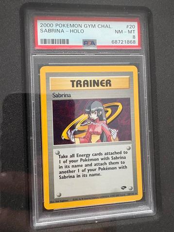 Pokémon Sabrina Holo - PSA 8 beschikbaar voor biedingen