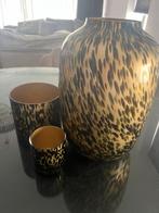 Cheetah vaas set, Huis en Inrichting, Woonaccessoires | Vazen, Ophalen of Verzenden, Overige kleuren, Glas, Minder dan 50 cm