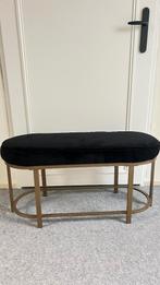 Bankje velvet zwart goud, Ophalen, Minder dan 75 cm, 150 tot 200 cm, Tweepersoons