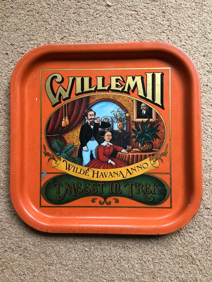 Dienblad Willem II wilde havana sigaren, Verzamelen, Rookartikelen, Aanstekers en Luciferdoosjes, Gebruikt, Overige typen, Ophalen