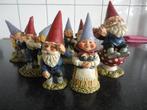 6 oude beeldjes Rien Poortvliet David de Kabouter en Lisa., Verzenden, Zo goed als nieuw