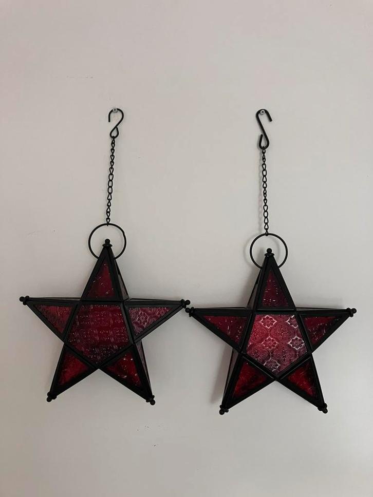 2x vintage glazen kersster, Diversen, Kerst, Zo goed als nieuw, Ophalen of Verzenden