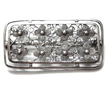 Mooie filigrain zilveren art nouveau broche 835 H+N (7196-30 beschikbaar voor biedingen