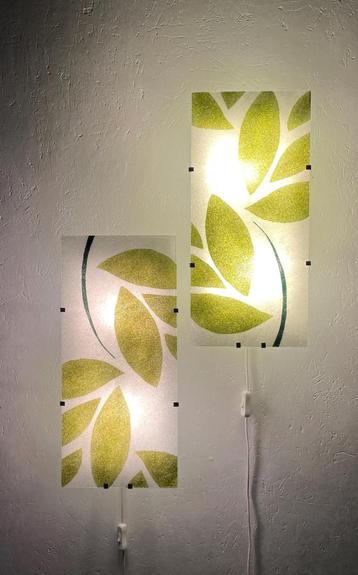 2x Ikea GYLLEN, groene wandlamp, Julia Treutiger, ' 90's  beschikbaar voor biedingen