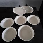 Set van 7 witte porseleinen schalen - serveerschalen, Ophalen, Overige stijlen, Porselein, Schaal of Schalen