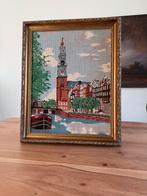 Handgeborduurde voorstelling van Amsterdamse Westertoren, Ophalen of Verzenden