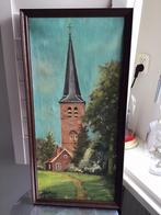 Olieverf schilderij met kerk,brocante kerk,Jan de beer 1974, Antiek en Kunst, Kunst | Schilderijen | Klassiek, Ophalen of Verzenden