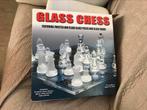 Te koop: Luxe glazen schaakset, Hobby en Vrije tijd, Gezelschapsspellen | Bordspellen, Ophalen of Verzenden, Zo goed als nieuw