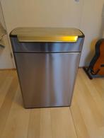 Prullenbak chrome, Ophalen, Gebruikt, Met pedaal, 50 tot 75 cm