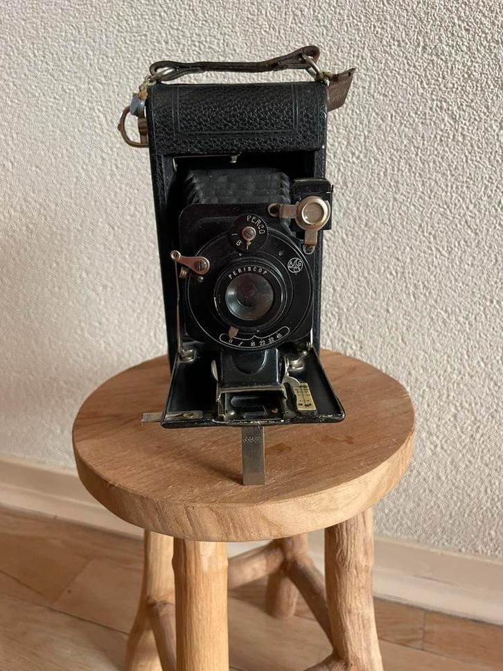 Balgcamera met periscoopzoeker, Verzamelen, Fotografica en Filmapparatuur, Fototoestel, Voor 1940, Ophalen