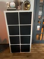 Ikea Vakkenkast Wit + Zwarte Bakken, Ophalen, Met plank(en), Kunststof, 100 tot 150 cm