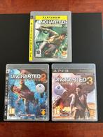 ps3 UNCHARTED 2 + 3 + Drake's Fortune, Spelcomputers en Games, 1 speler, Ophalen of Verzenden, Avontuur en Actie, Vanaf 16 jaar