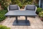 KEES SMIT SET 2x Bellagio Cupello lounge tuinstoel en tafel, Aluminium, Zo goed als nieuw, Loungeset, Eettafel